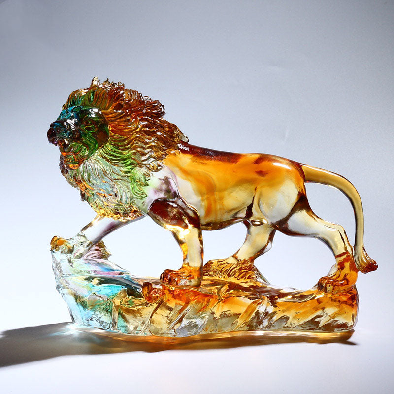 Colorful Crystal Lion Stand