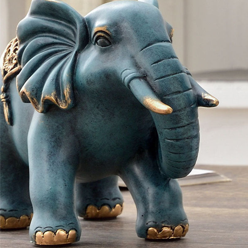 Blue Feng Shui Elephants Set