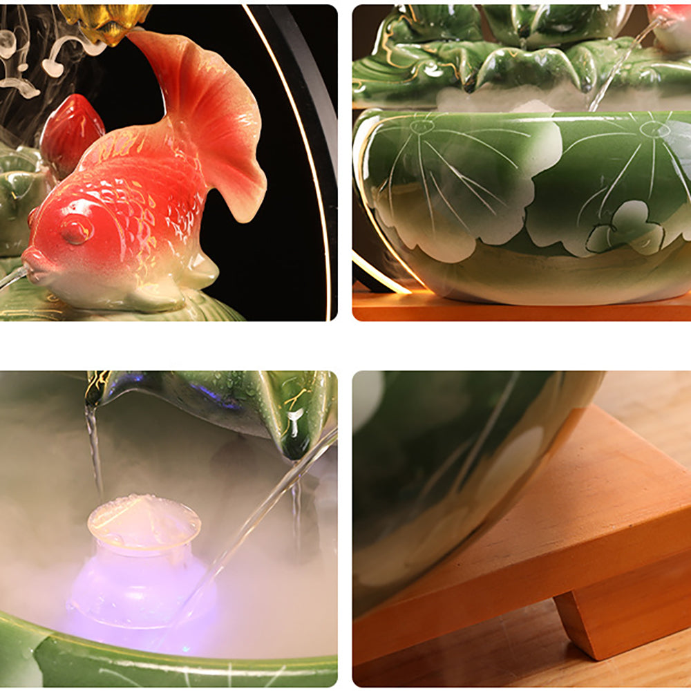 Lotus Leaf Ceramic Flowing Water Fountain