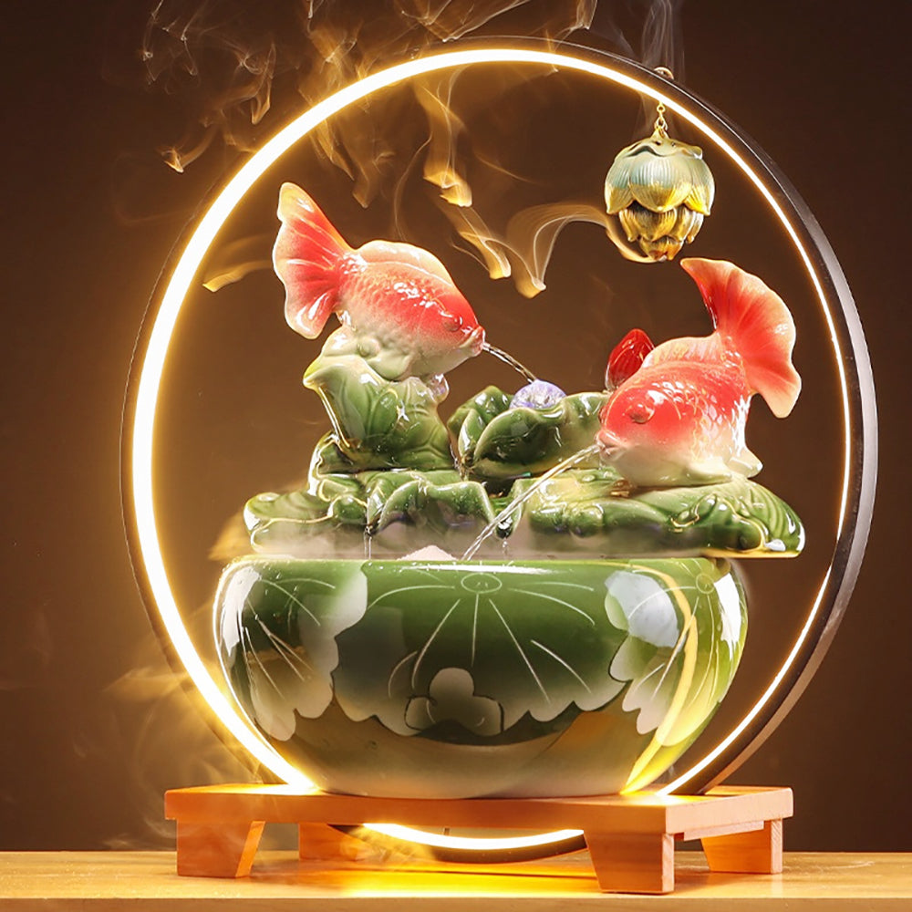 Lotus Leaf Ceramic Flowing Water Fountain