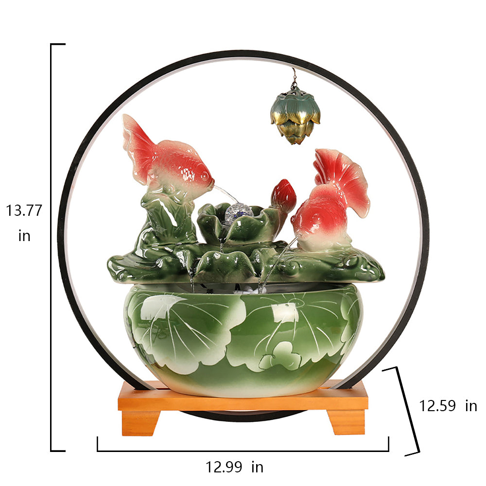 Lotus Leaf Ceramic Flowing Water Fountain