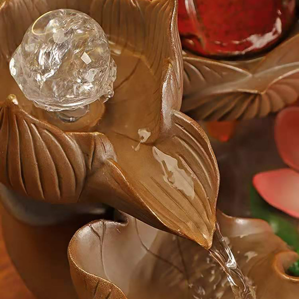Avalokitesvara Buddha Statue Flowing Water Generates Wealth Fountain Ornament