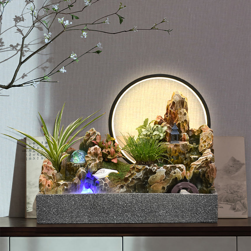 Rockery Desktop Feng Shui Wheel Fountain Ornament