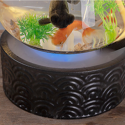 Phnom Penh Lotus Water Fountain With Glass Fish Tank