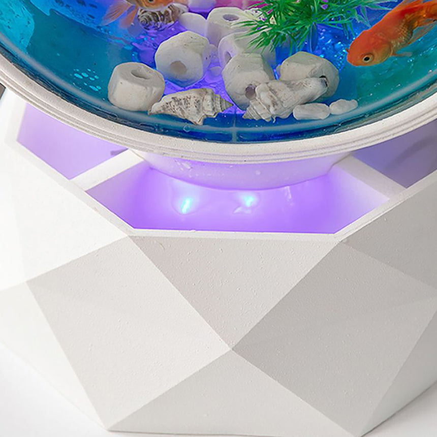 Simple Home Water Fountain With Half Moon Fish Tank
