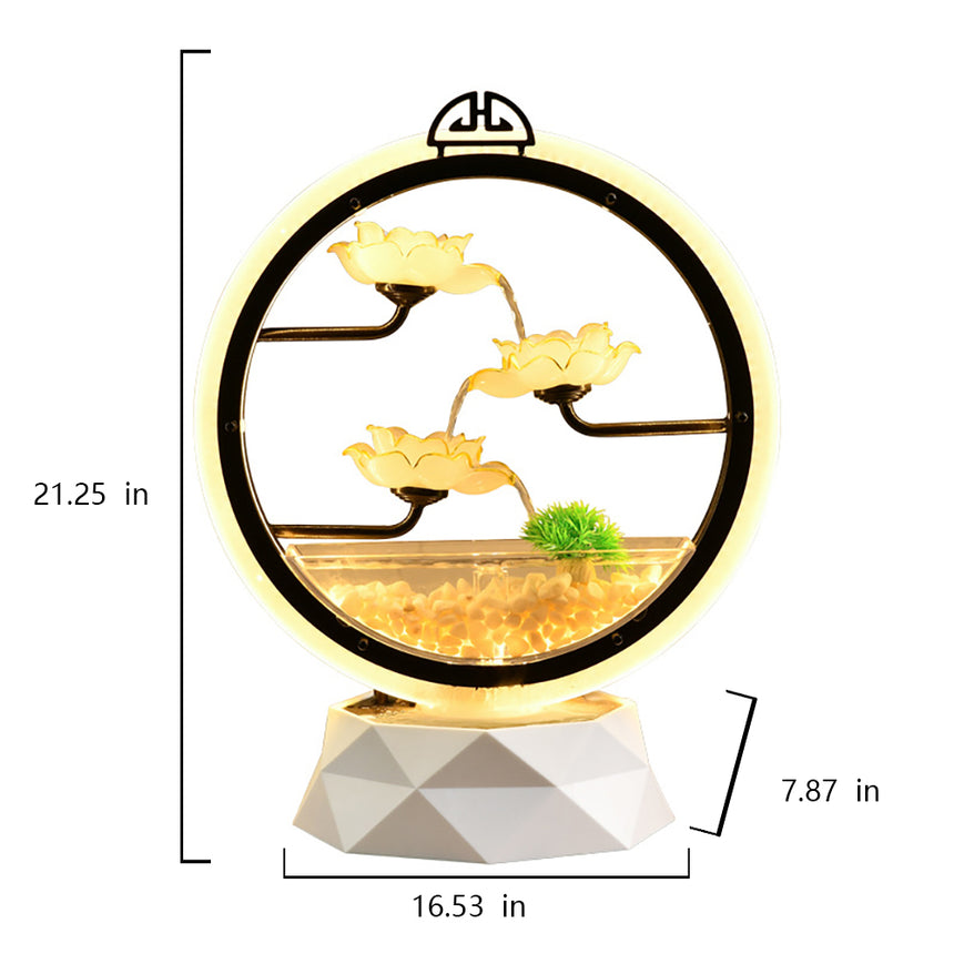 Stained Glass Lotus Leaf Water Fountain Can Raise Fish