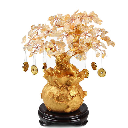 Money Tree With Treasure Bag Stand