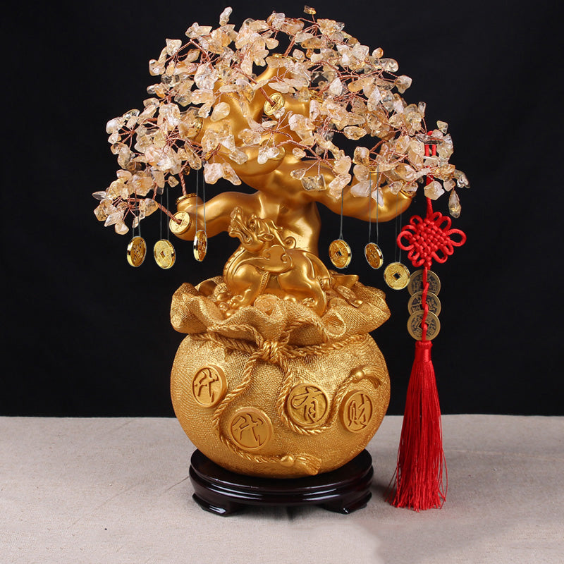 Money Tree With Treasure Bag Stand