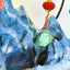 Blue Mountain Flowing Water Waterfall Fountain Ornament