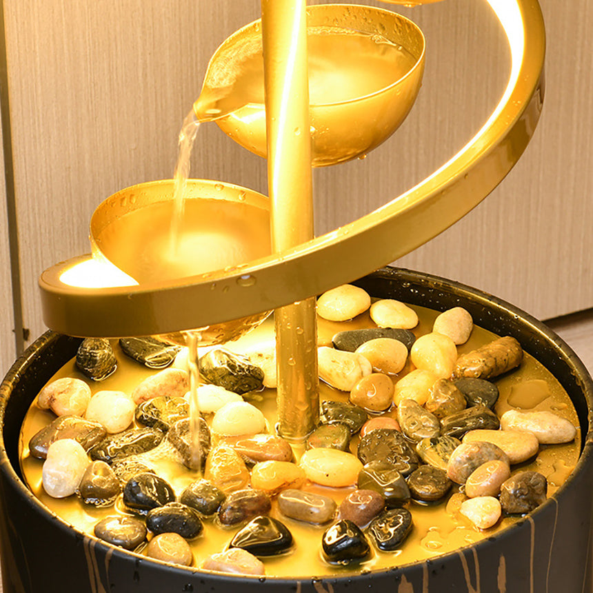 Modern Light Luxury Flowing Water Floor Fountain Ornament