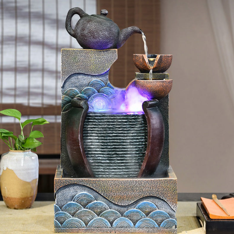 Waterfall Wall With Teapot And Feng Shui Ball
