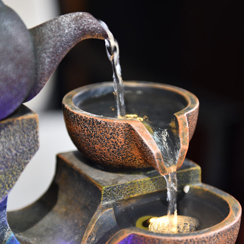 Waterfall Wall With Teapot And Feng Shui Ball