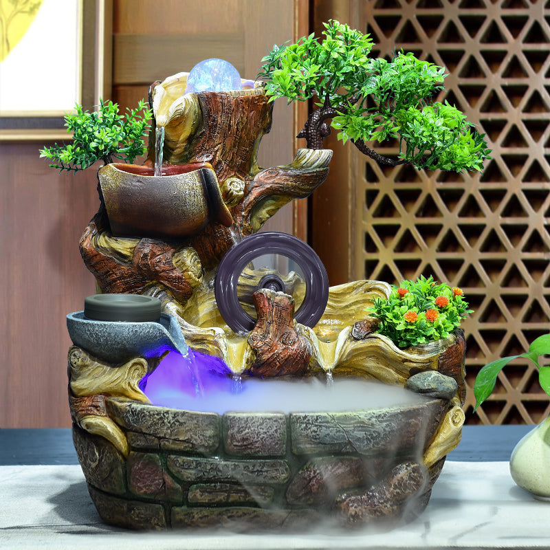 Feng Shui Wheel With Water Mist Fountain