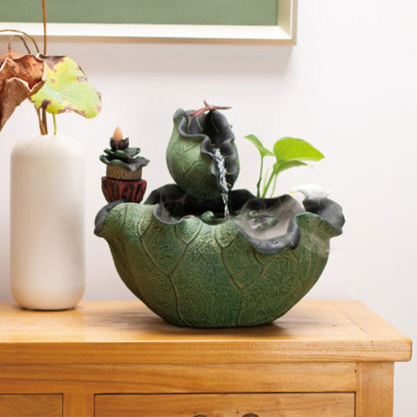 Chinese Green Lotus Indoor Water Fountain