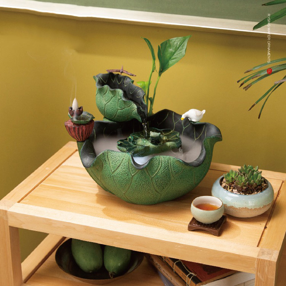 Chinese Green Lotus Indoor Water Fountain