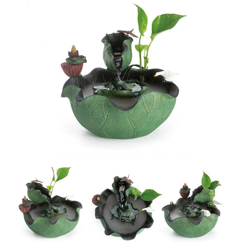 Chinese Green Lotus Indoor Water Fountain
