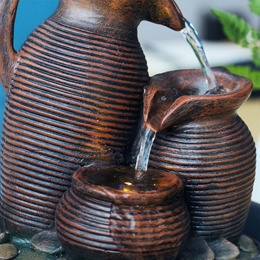 Three Bottles Indoor Water Fountain