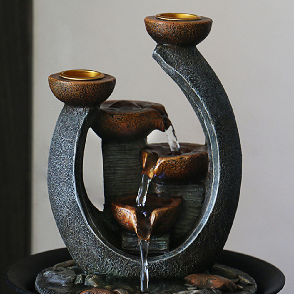 Indoor Mountain Water Fountain With Candles