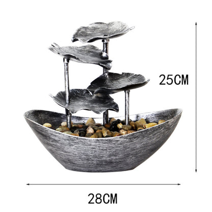Lotus Leaves Water Fountain With Yuan Bao