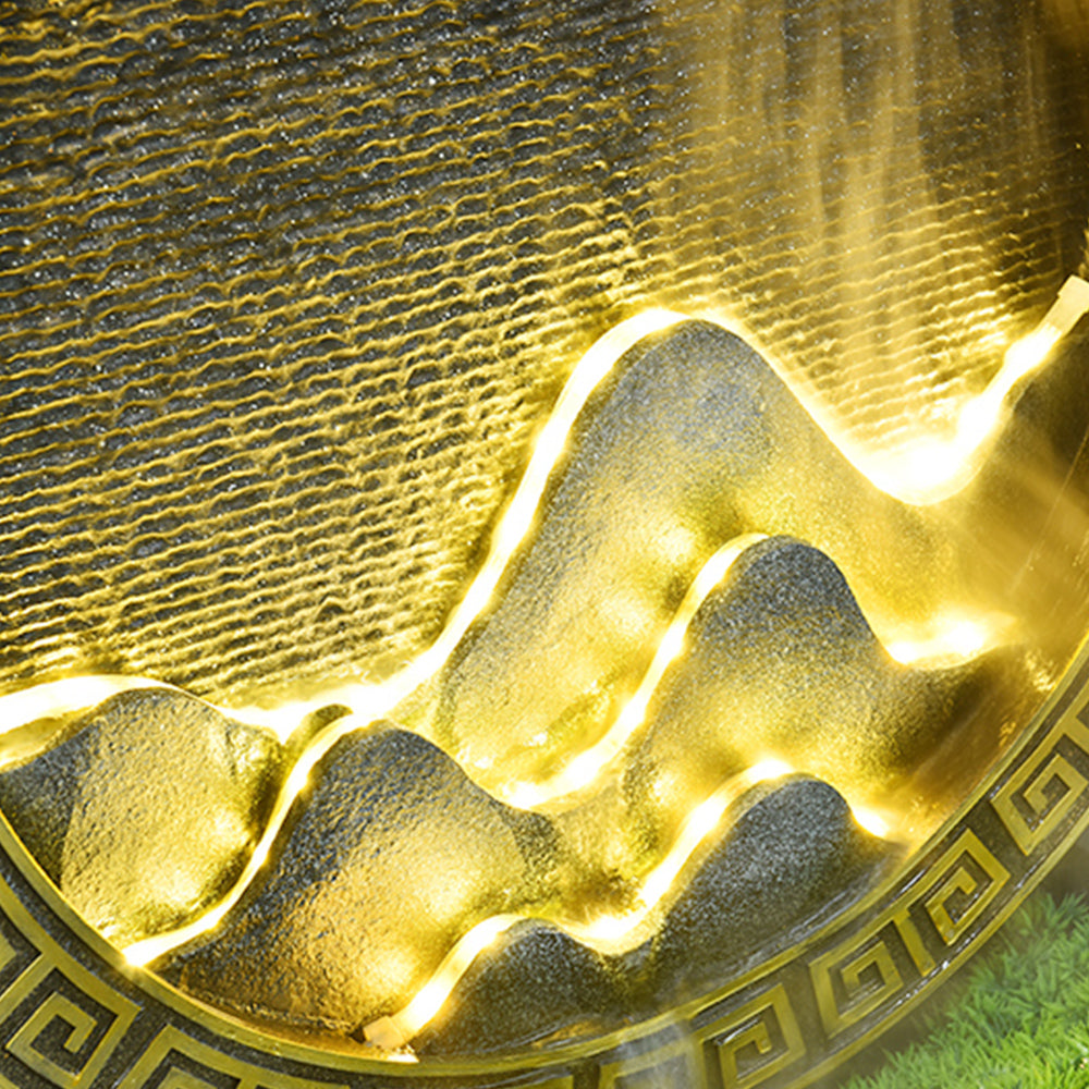 Gourd And Water Wheel Indoor Waterfall