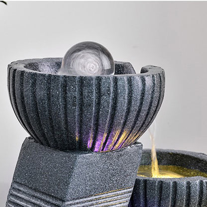 Stone Indoor Waterfall With Fish Tank