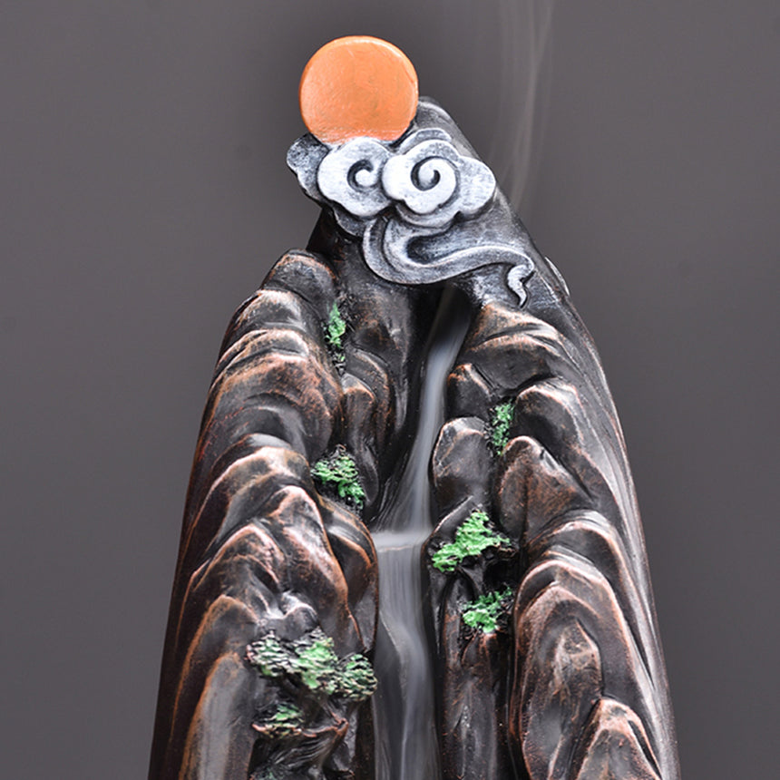 Lofty Mountains And Waterfall Incense Burner