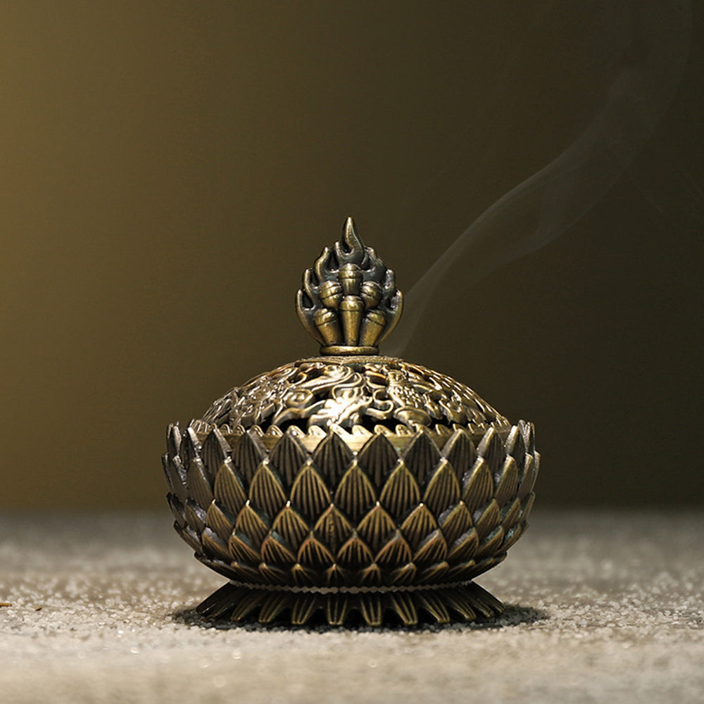 Brass Lotus Cone Incense Burner