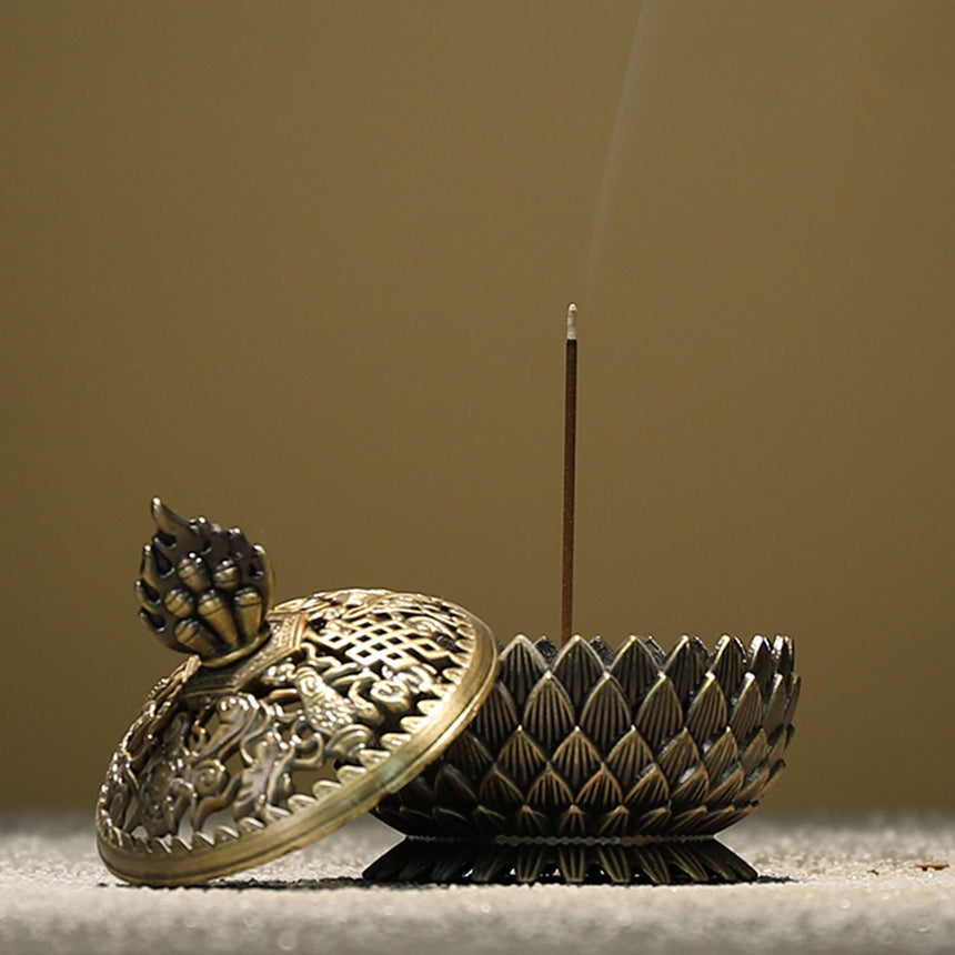 Brass Lotus Cone Incense Burner