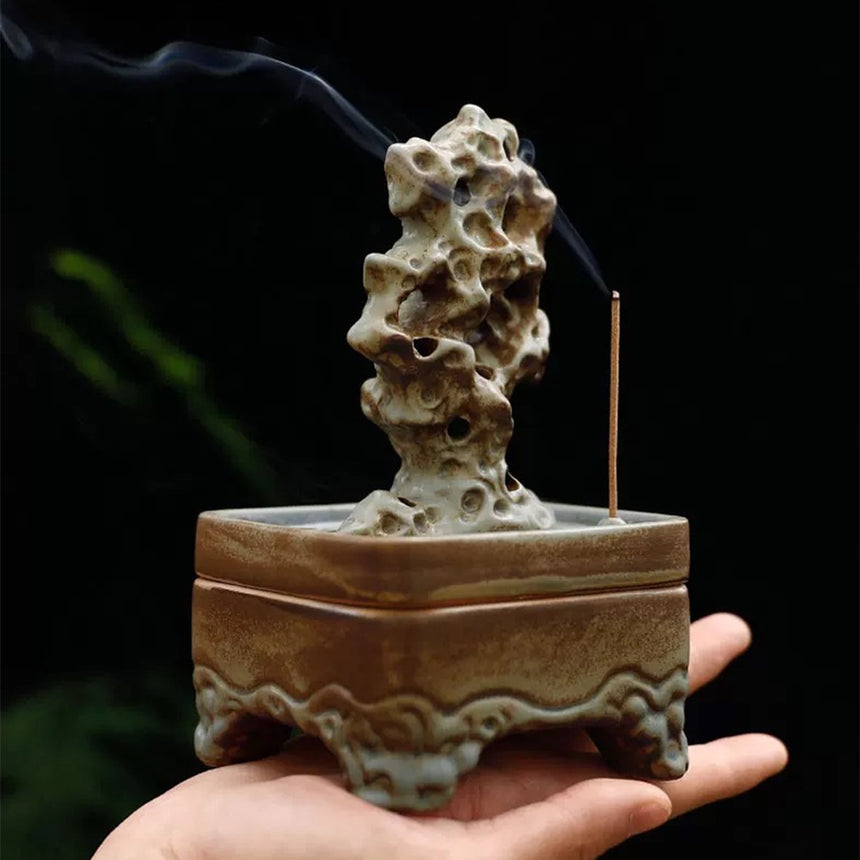 Tai Lake Stone Spiral Cone Incense Burner