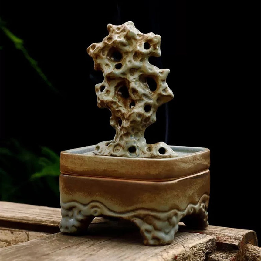 Tai Lake Stone Spiral Cone Incense Burner