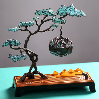 Guest-Greeting Pine Backflow Incense Burner With Bluetooth