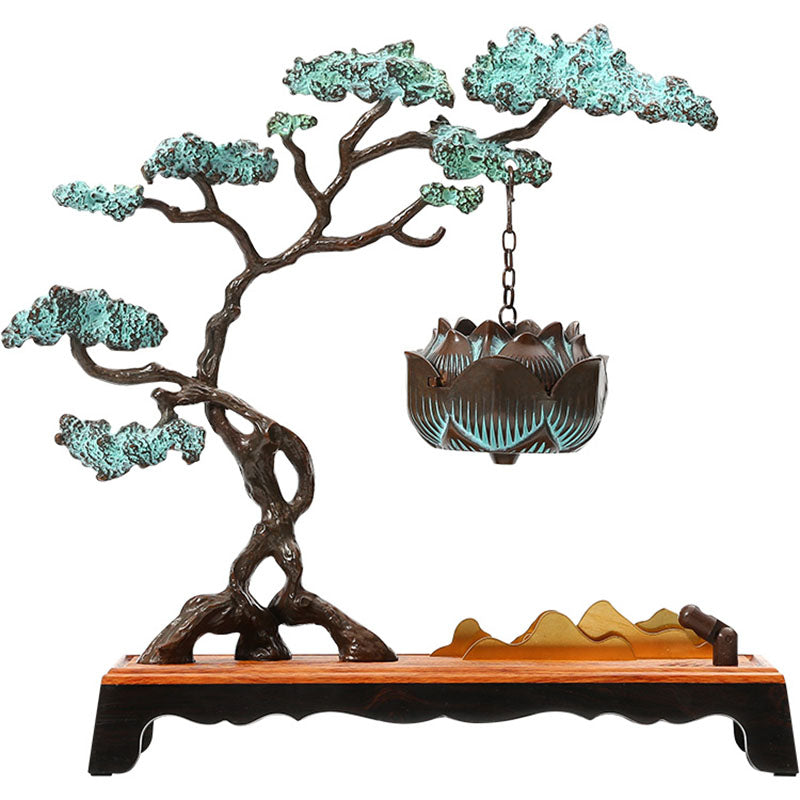 Guest-Greeting Pine Backflow Incense Burner With Bluetooth