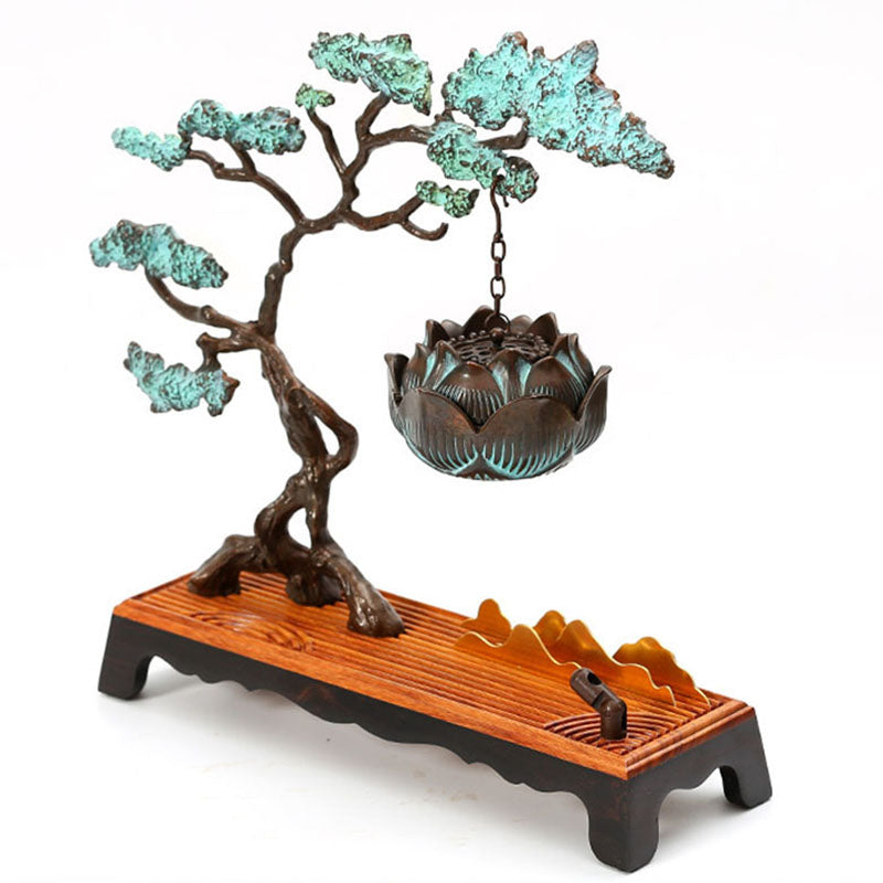 Guest-Greeting Pine Backflow Incense Burner With Bluetooth