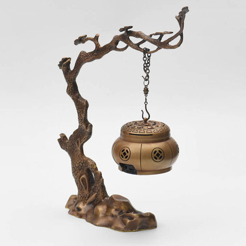 Copper Tree Hanging Incense Burner With Bluetooth