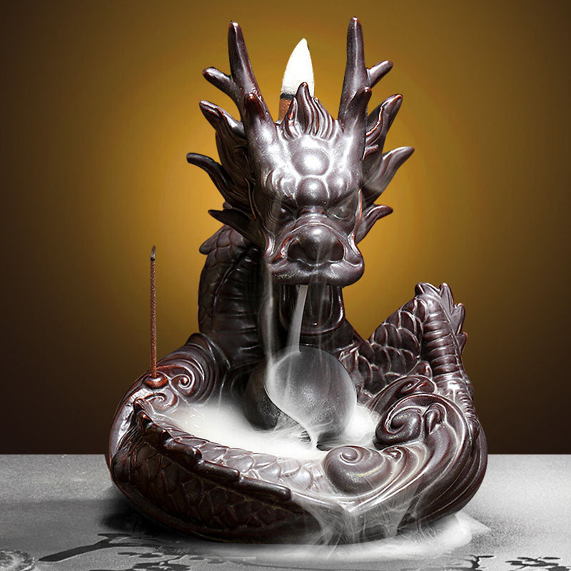 Dragon Backflow Ceramic Incense Burner