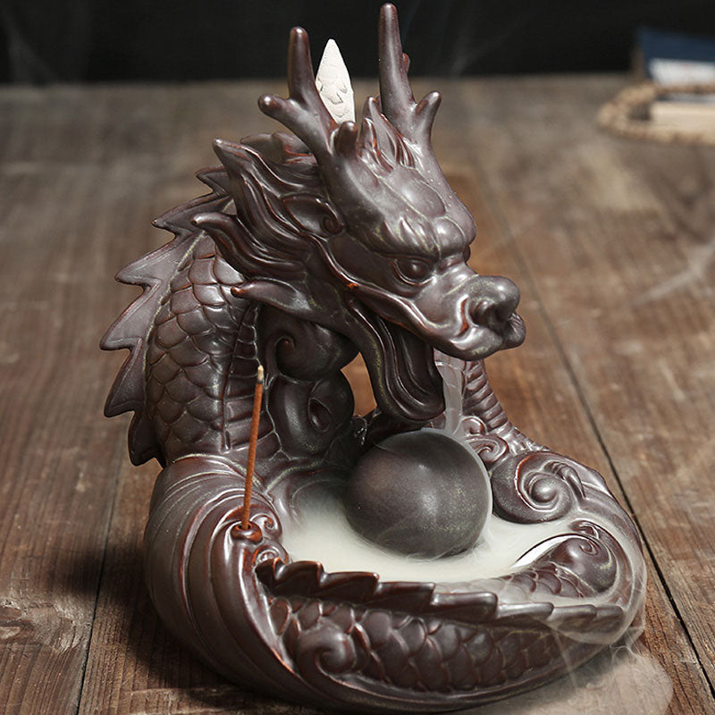 Dragon Backflow Ceramic Incense Burner