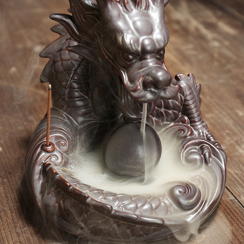 Dragon Backflow Ceramic Incense Burner