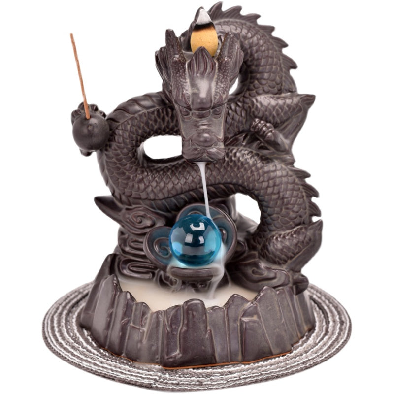 Dragon Backflow Purple Clay Incense Burner