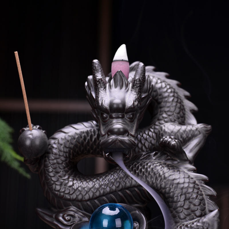 Dragon Backflow Purple Clay Incense Burner