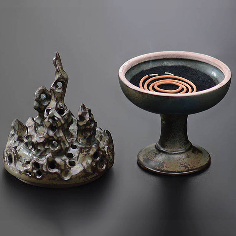 Ceramic Mountain Cone Incense Holder