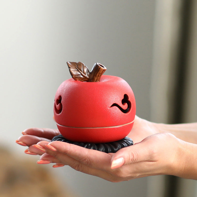 Red Apple Cone Incense Holder