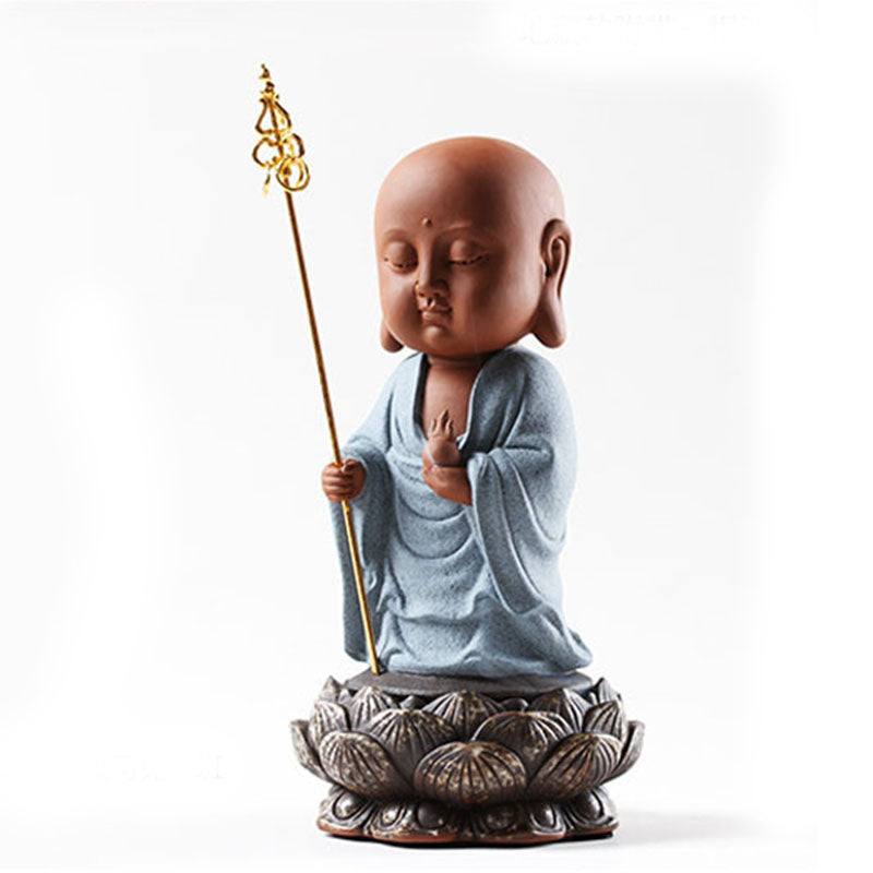 Clay Little Monk Cone Incense Holder