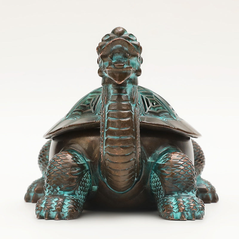 Bronze Dragon Turtle Cone Incense Burner