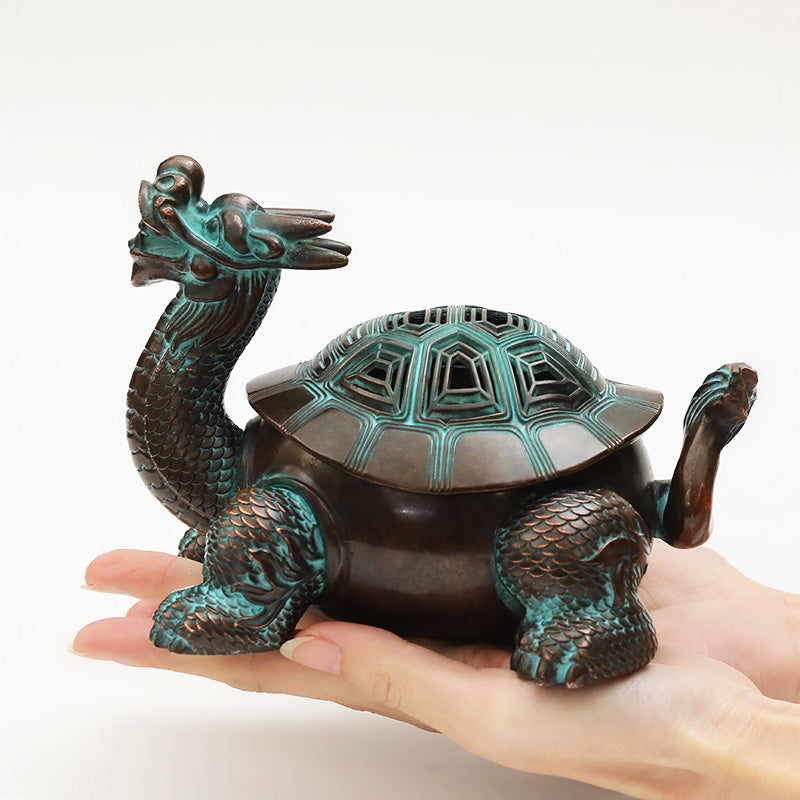 Bronze Dragon Turtle Cone Incense Burner