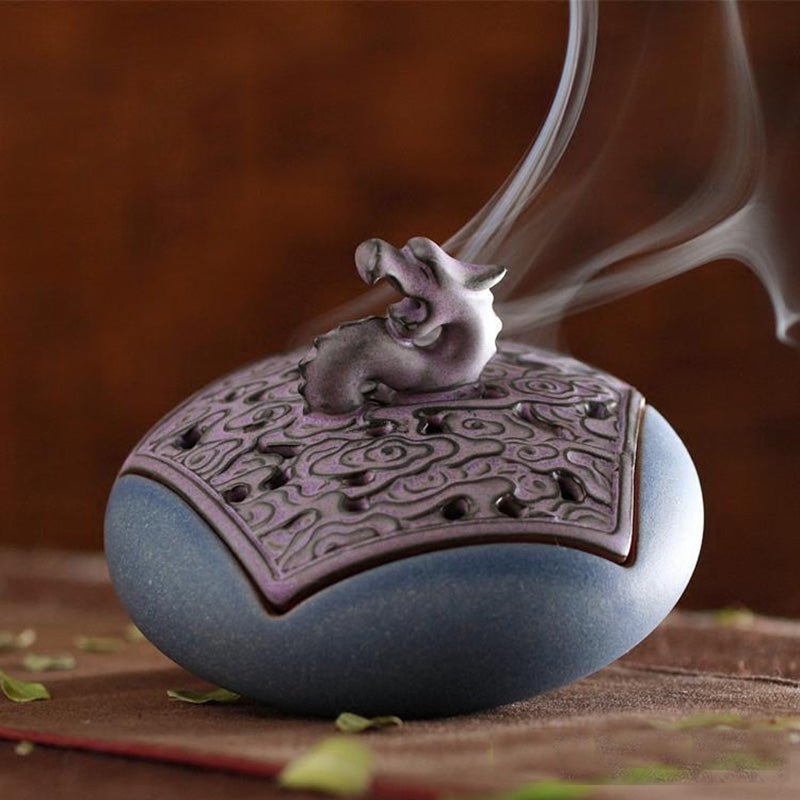 Ceramic Dragon Cone Incense Holder
