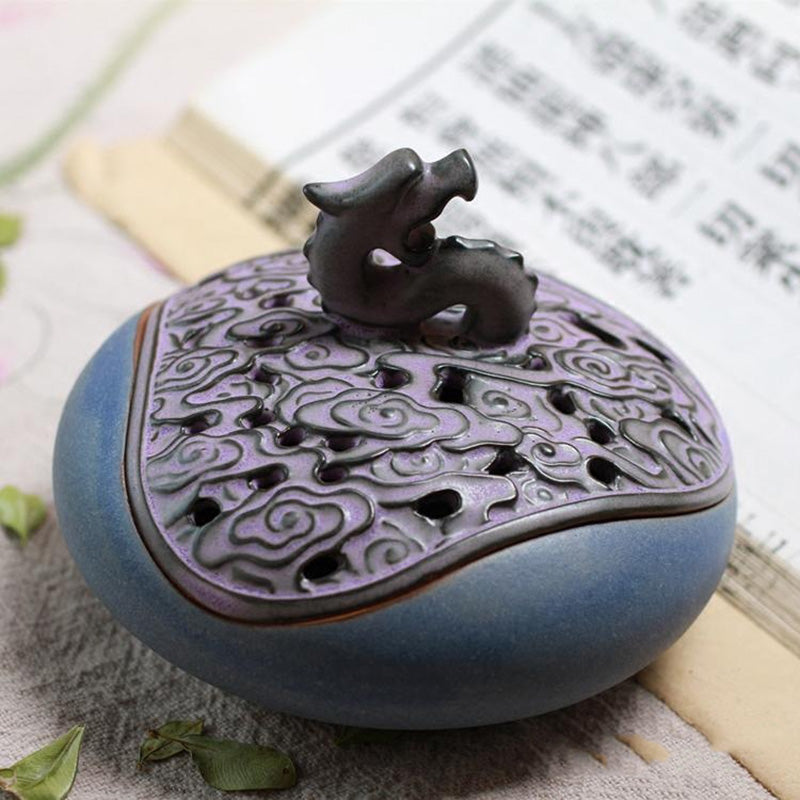 Ceramic Dragon Cone Incense Holder