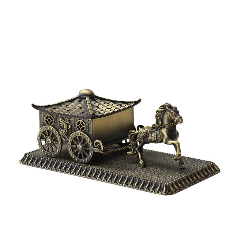 Metal Horse Car Cone Incense Holder