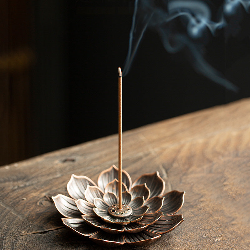 Metal Lotus Stick Incense Holder