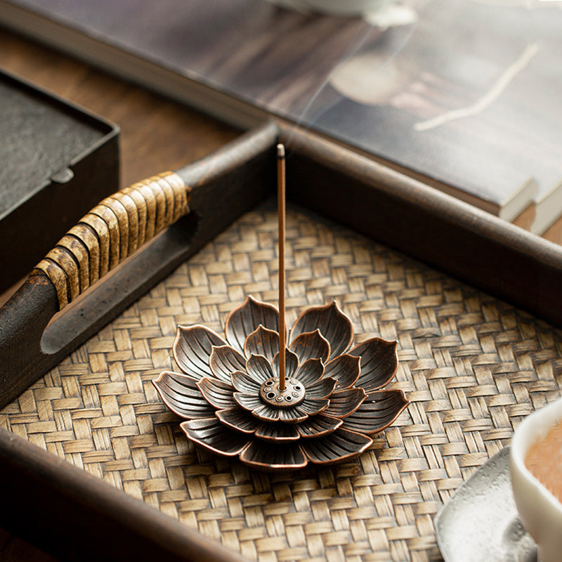 Metal Lotus Stick Incense Holder