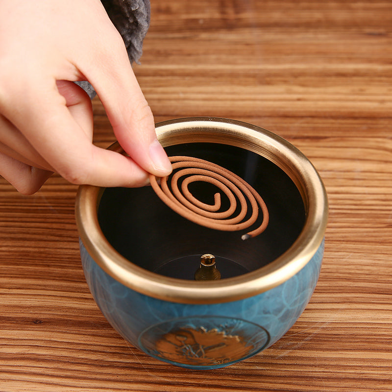 Copper Lotus Stick Incense Burner